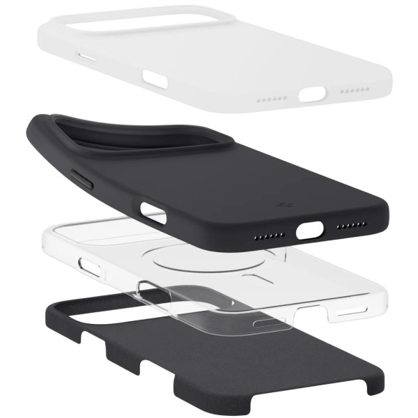 Фото - Чохол для смартфону Spigen for iPhone 17 Pro Silicone Fit MagFit Black (ACS10335)