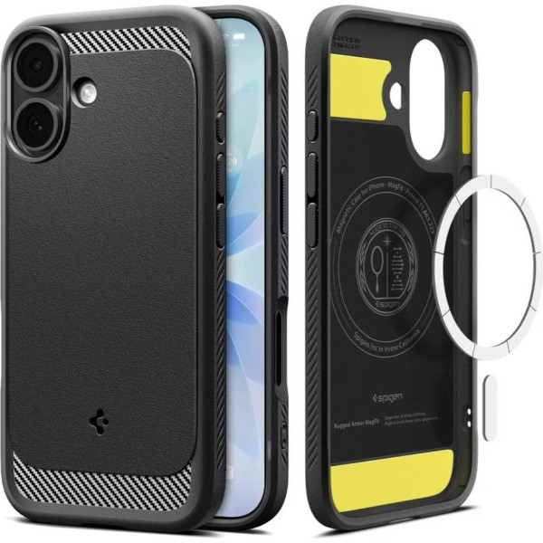 Фото - Чохол для смартфону Spigen for iPhone 17, Rugged Armor MagFit, Matte Black (ACS10367)