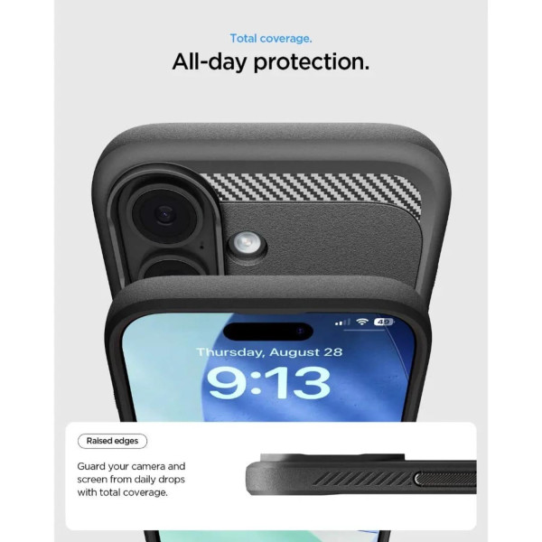 Фото - Чохол для смартфону Spigen for iPhone 17, Rugged Armor MagFit, Matte Black (ACS10367)