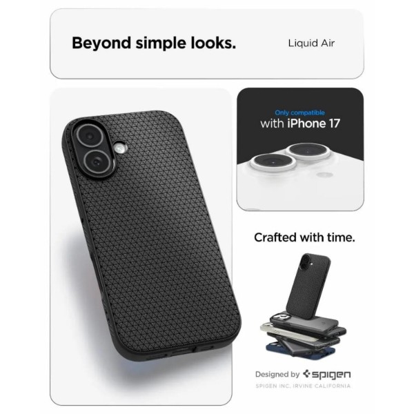 Фото - Чехол для смартфона Spigen for iPhone 17, Liquid Air, Matte Black (ACS10369)