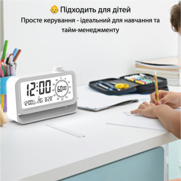 Фото - Настільний годинник Action White (2388-act)