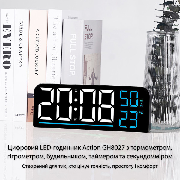 Фото - Настільний годинник Action Black (GH8027-act)