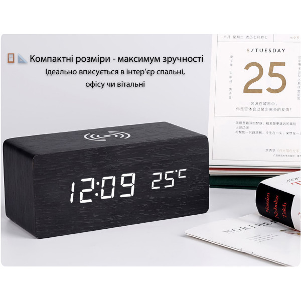 Фото - Настільний годинник Action Black (YC-9031-act)