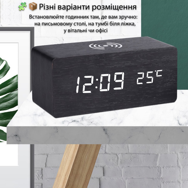 Фото - Настільний годинник Action Black (YC-9031-act)