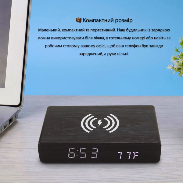 Фото - Настільний годинник Action Black (YC-9091-act)