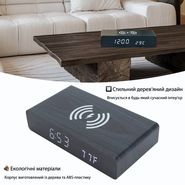 Фото - Настільний годинник Action Black (YC-9091-act)