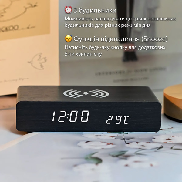 Фото - Настільний годинник Action Black (YC-9091-act)