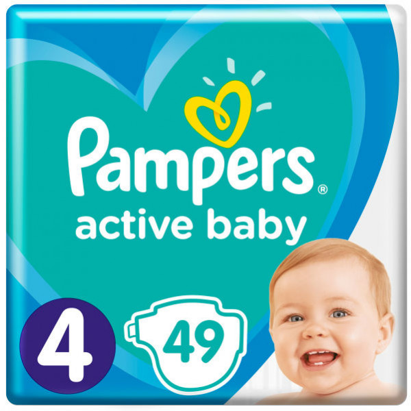 Фото - Одноразові підгузки Pampers Active Baby Розмір 4 (9-14 кг), 49 шт. (81709596)