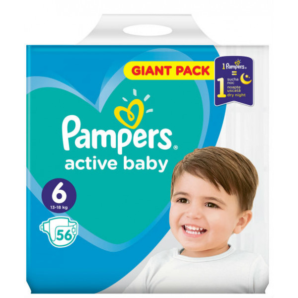 Фото - Одноразовые подгузники Pampers Active Baby Размер 6 (13-18 кг), 56 шт. (81747782)