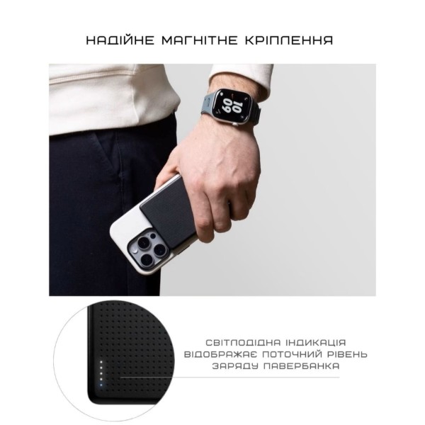 Фото - Батарея мобільна Native Union Active Magnetic 5 000mAh Black (ACTPB-5KMS-BLK)