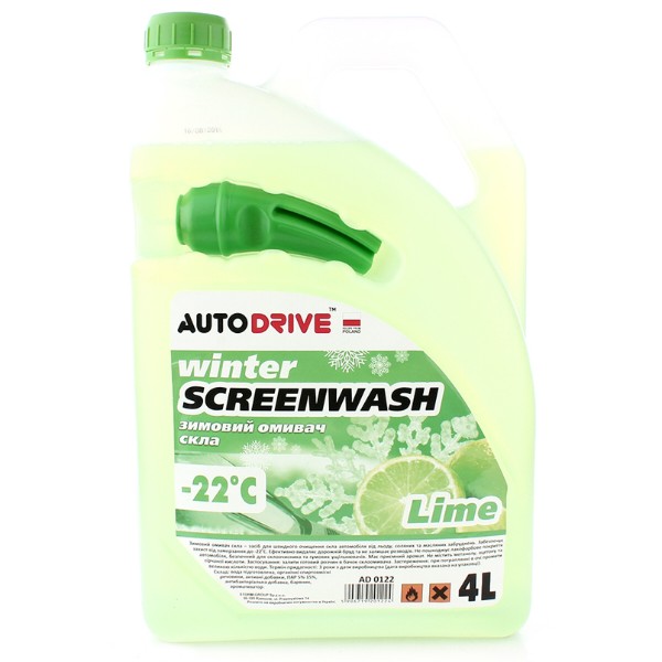 Фото - Омивач скла Auto Drive Winter Screenwash Lime-22 °C 4л (AD0122)