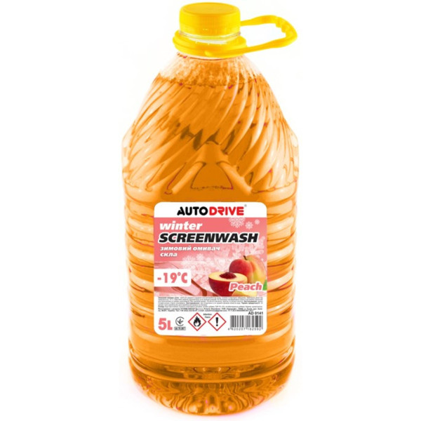 Фото - Омивач скла Auto Drive WINTER SCREEN WASH PEACH -19 °С ПЕТ 5 л (AD0141)