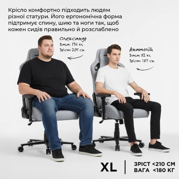 Фото - Крісло для геймерів Anda Seat Kaiser Frontier Fabric Black Size XL (AD12YXL-17-B-F-B01)