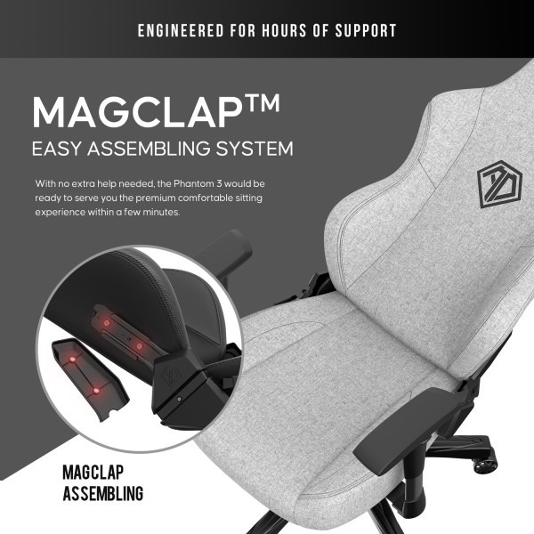 Фото - Кресло для геймеров Anda Seat Phantom 3 Size L Grey (AD18Y-06-G-F)