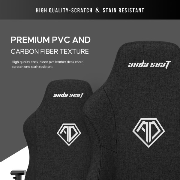 Фото - Крісло для геймерів Anda Seat Phantom 3 Size L Black Fabric (AD18Y-06-B-F)