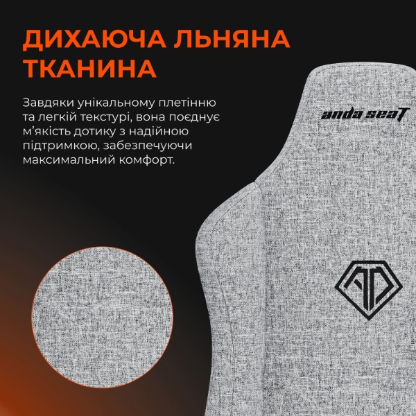 Фото - Крісло для геймерів Anda Seat Novis Size L Dark Gray Fabric (AD23-L-01-GB-F)