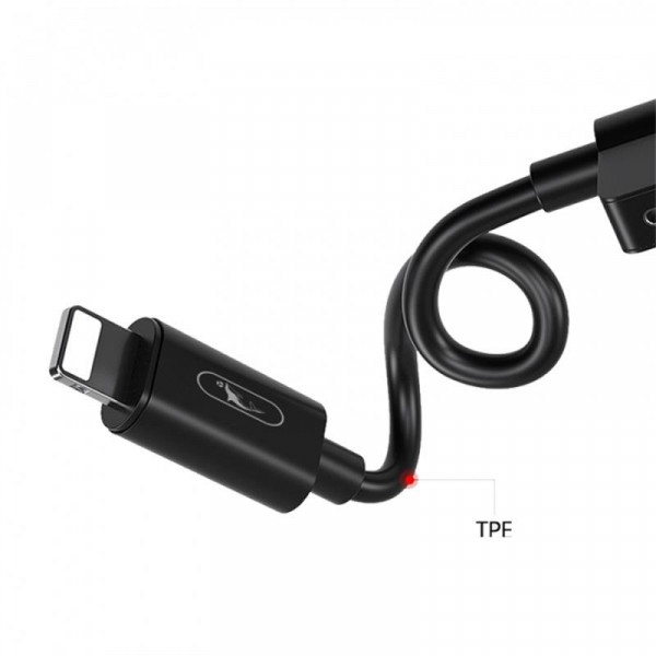 Фото - Перехідник аудіо SkyDolphin AU01 Lightning - 2хLightning (M/F) Black (ADPT-00026)