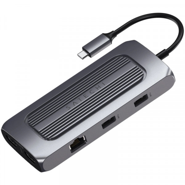 Фото - Хаб USB Satechi Aluminum USB-C Multi-Port MX Adapter Space Gray (ST-UCMXAM)