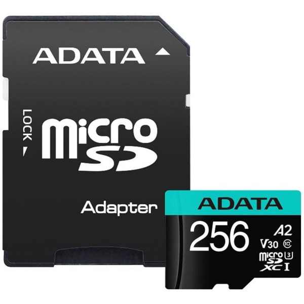 Фото - Карта памяти ADATA microSDXC Premier Pro 256Gb Class 10 V30S A2 (AUSDX256GUI3V30SA2-RA1)