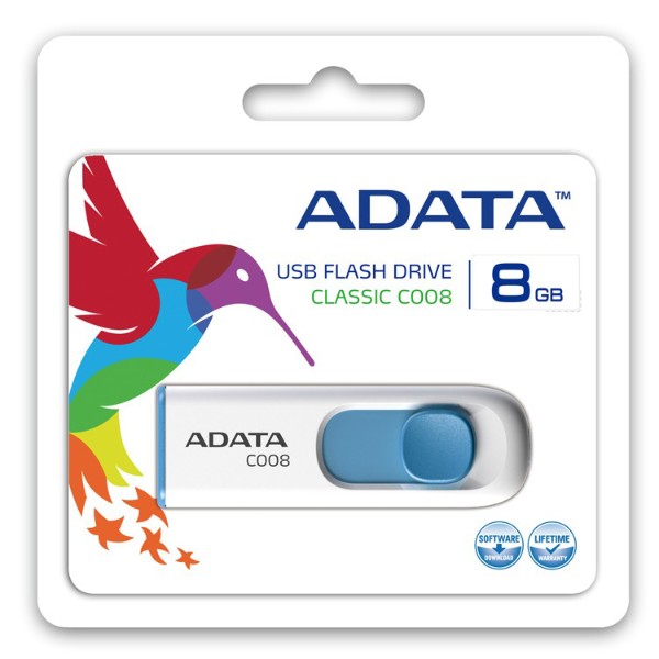 Фото - Флеш USB ADATA C008 8GB USB 2.0 White (AC008-8G-RWE)