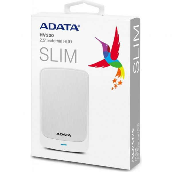 Фото - Жорсткий диск зовнішній ADATA HV320 4TB USB 3.1 White (AHV320-4TU31-CWH)
