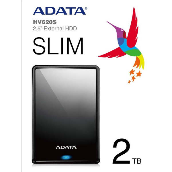 Фото - Жесткий диск внешний ADATA Slim HV620S 2TB USB 3.0 Black (AHV620S-2TU31-CBK)