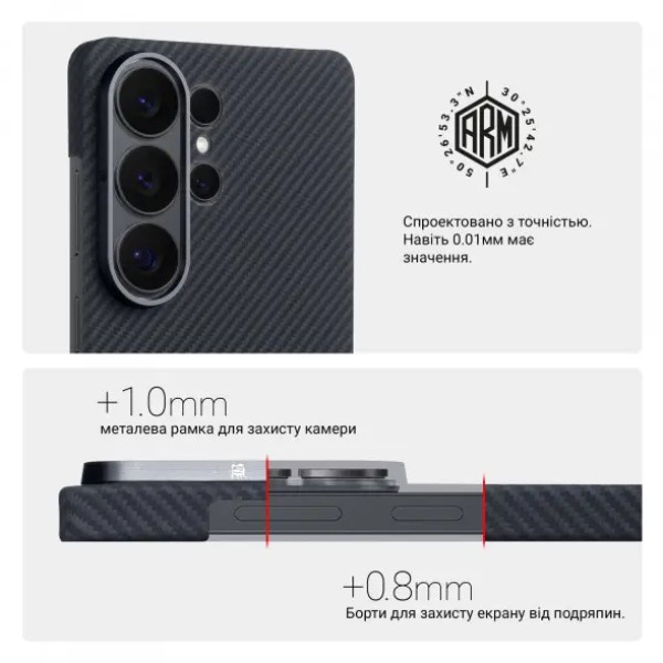 Фото - Чохол для смартфону Armorstandart BlackIcon Aramid Twill MagCase for Samsung S26 Ultra Black (ARM90147)