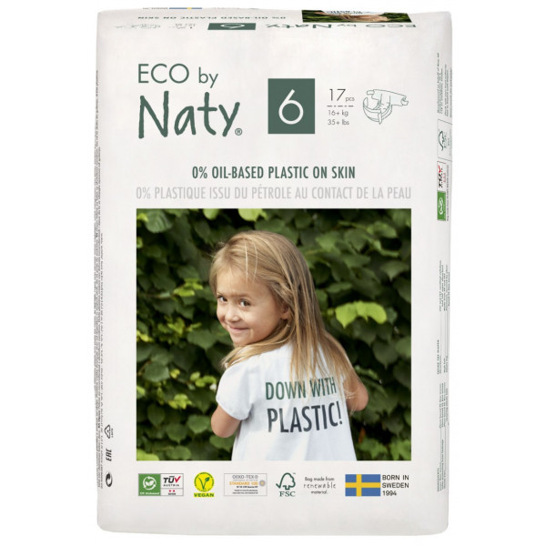 Фото - Одноразові підгузки Eco By Naty Органічні Розмір 6 (16+ кг) 17 шт. (178419)