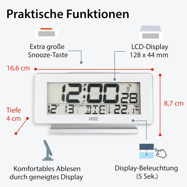 Фото - Радіогодинник ADE CK1703-1 White