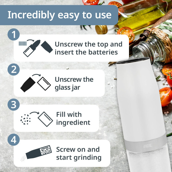 Фото - Млинок для спецій ADE KG2407-2 White