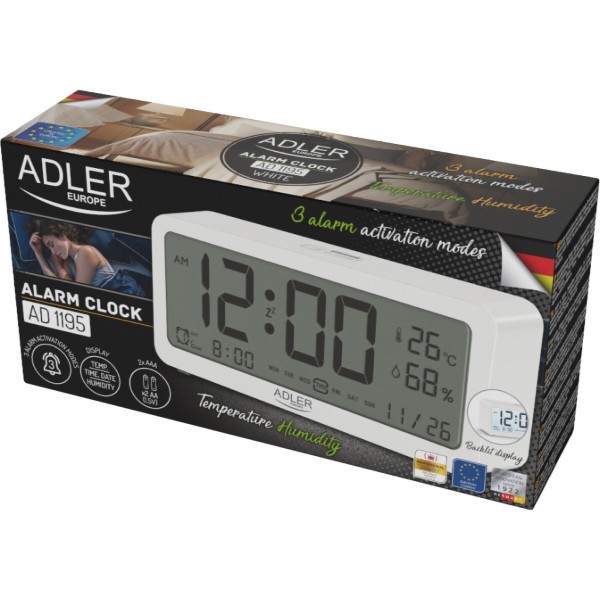 Фото - Термогигрометр Adler AD 1195 White