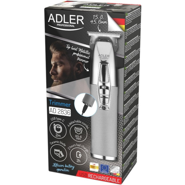 Фото - Машинка для стрижки волосся Adler AD 2836 Silver