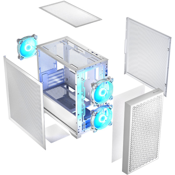 Фото - Корпус Logic Concept DART PRO ARGB MINI WHITE MESH fans 3x120mm без БЖ (AM-DART-PRO-ARGB-20)