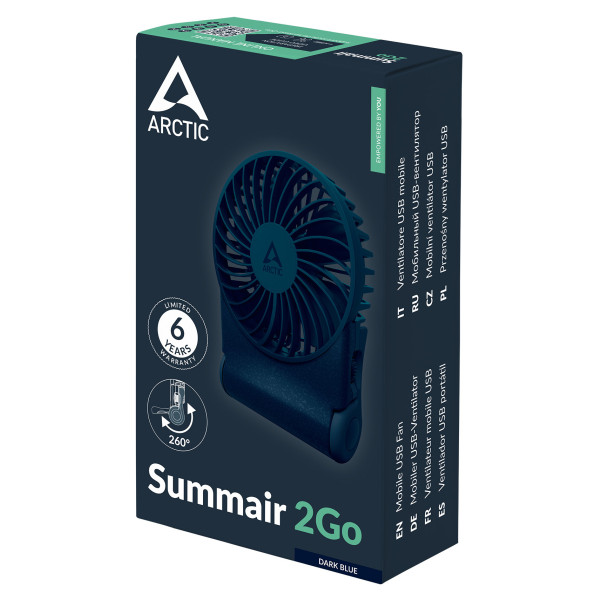 Фото - Вентилятор портативний ARCTIC USB-C SUMMAIR 2GO Dark Blue (AEBRZ00028A)