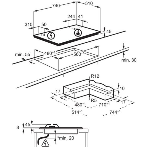 Фото - Варочная панель газовая AEG HKB75423NL