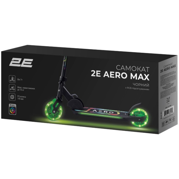 Фото - Двухколёсный самокат 2E Aero MAX RGB (AERO-145-RGB)