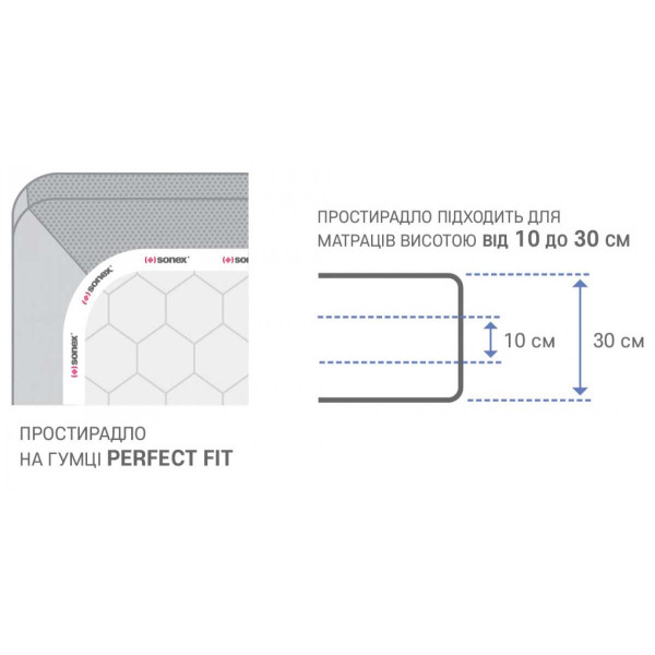 Фото - Простирадло двоспальне Sonex Aero Carbon Grey 160x200x25 см (SO102302)