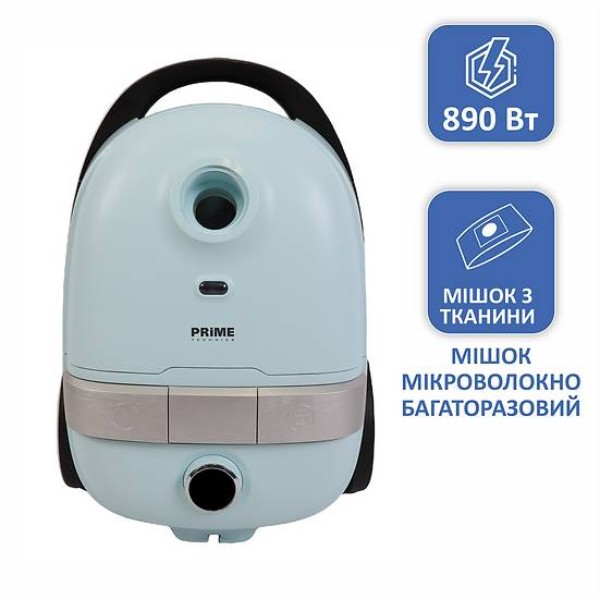 Фото - Пилосос для сухого прибирання з мішком Prime Technics PVC 4198 Aero blue