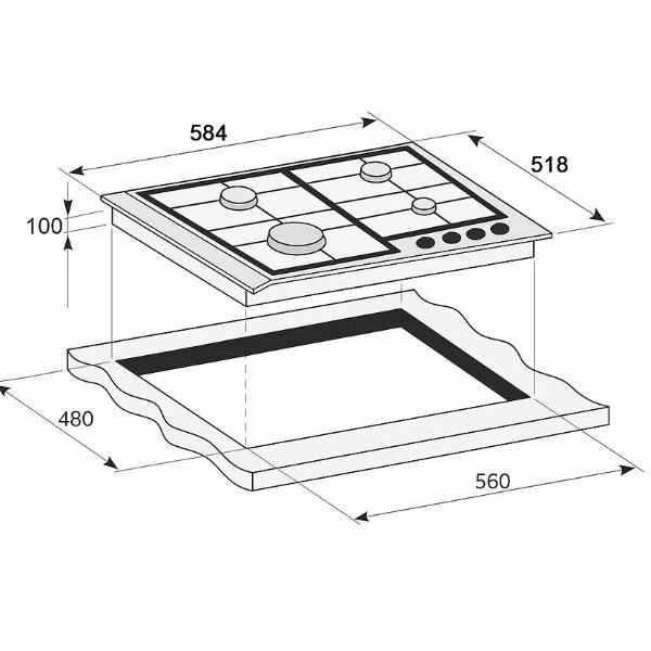 Фото - Варильна поверхня газова Prime Technics PGH 50043 FGBC