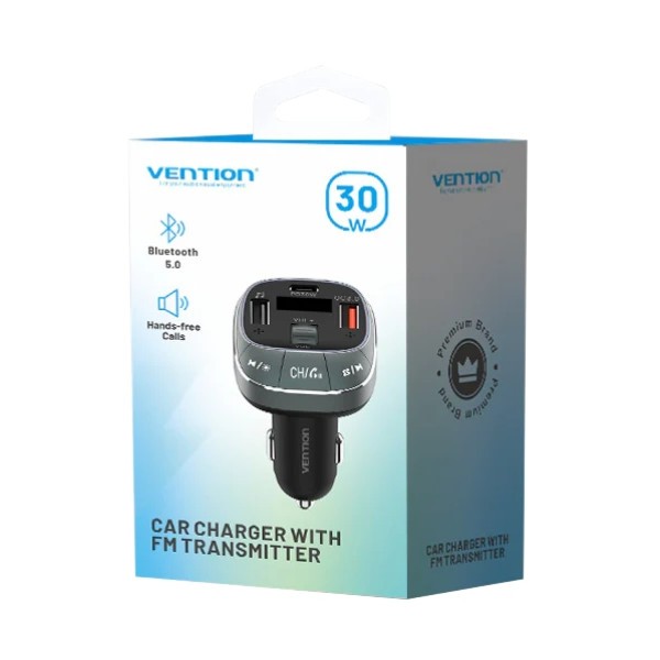 Фото - FM модулятор Vention PD 54W 3-Port USB (C+A+A) LED/USB (FFLB0)