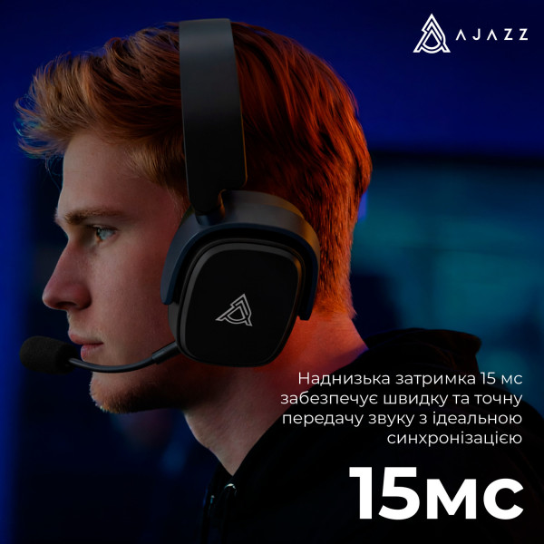 Фото - Гарнитура беспроводная игровая Ajazz AHM09 MAX 3-Mode Black (AHM09-MAX-BGY)
