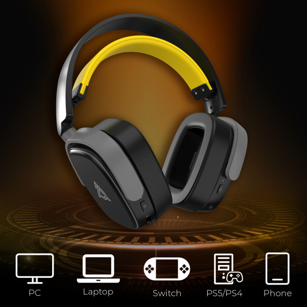 Фото - Гарнитура беспроводная игровая Ajazz AHM09 MAX 3-Mode Black (AHM09-MAX-BGY)