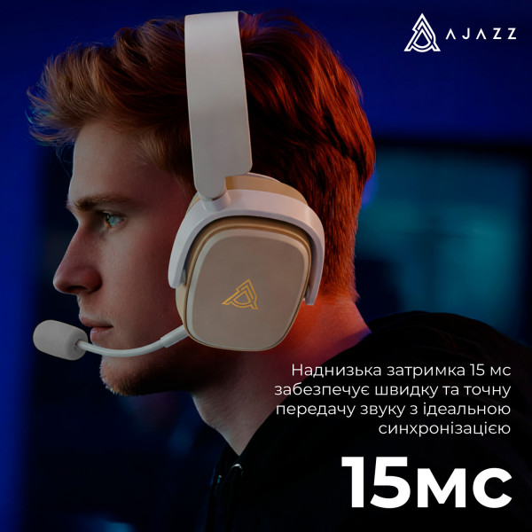 Фото - Гарнитура беспроводная игровая Ajazz AHM09 MAX 3-Mode Grey (AHM09-MAX-GW)