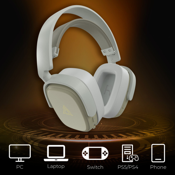 Фото - Гарнитура беспроводная игровая Ajazz AHM09 MAX 3-Mode Grey (AHM09-MAX-GW)