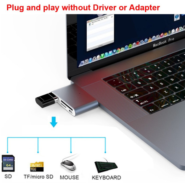 Фото - Хаб USB Ailink Aluminium USB-C Hub Card Reader 4 в 1 Space Grey (AI-C4_sg)