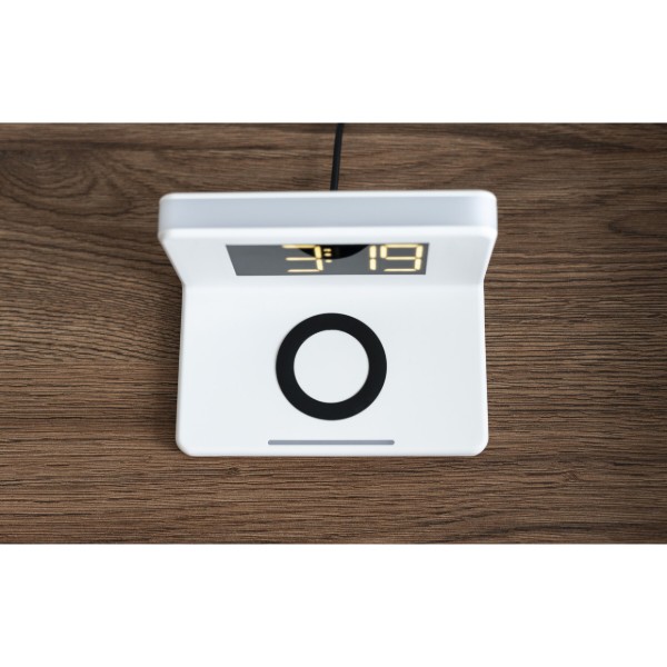 Фото - Бездротовий зарядний пристрій Ailink Alarm Clock Wireless Charger 3в1 White (AI-Clock1wh)