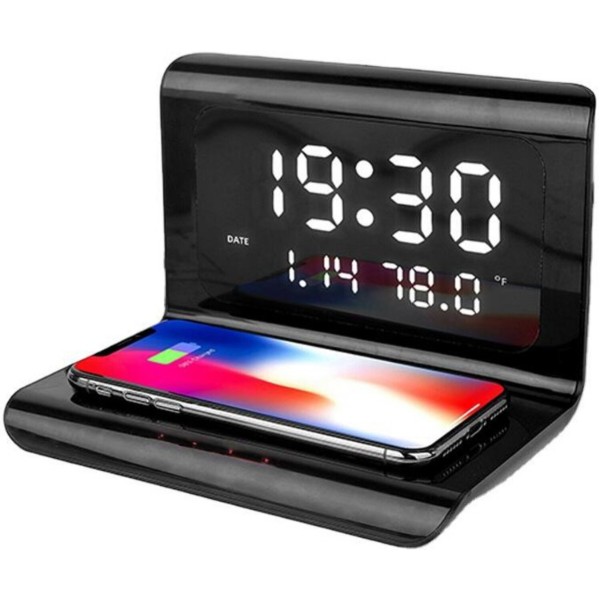 Фото - Бездротовий зарядний пристрій Ailink Alarm Clock Gen2 Wireless Charger 4 в 1 Black (AI-ClockGen2bk)