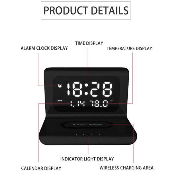 Фото - Бездротовий зарядний пристрій Ailink Alarm Clock Gen2 Wireless Charger 4 в 1 White (AI-ClockGen2wh)
