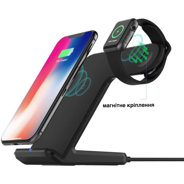 Фото - Бездротовий зарядний пристрій Ailink Charge Dock Station 2 в 1 Black (AI-DS-01bk)