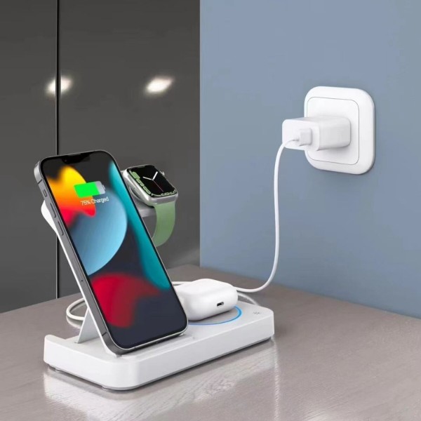 Фото - Беспроводное зарядное устройство Ailink Dock Station T-line 4 в 1 White (AI-DS-T-line-4in1wh)